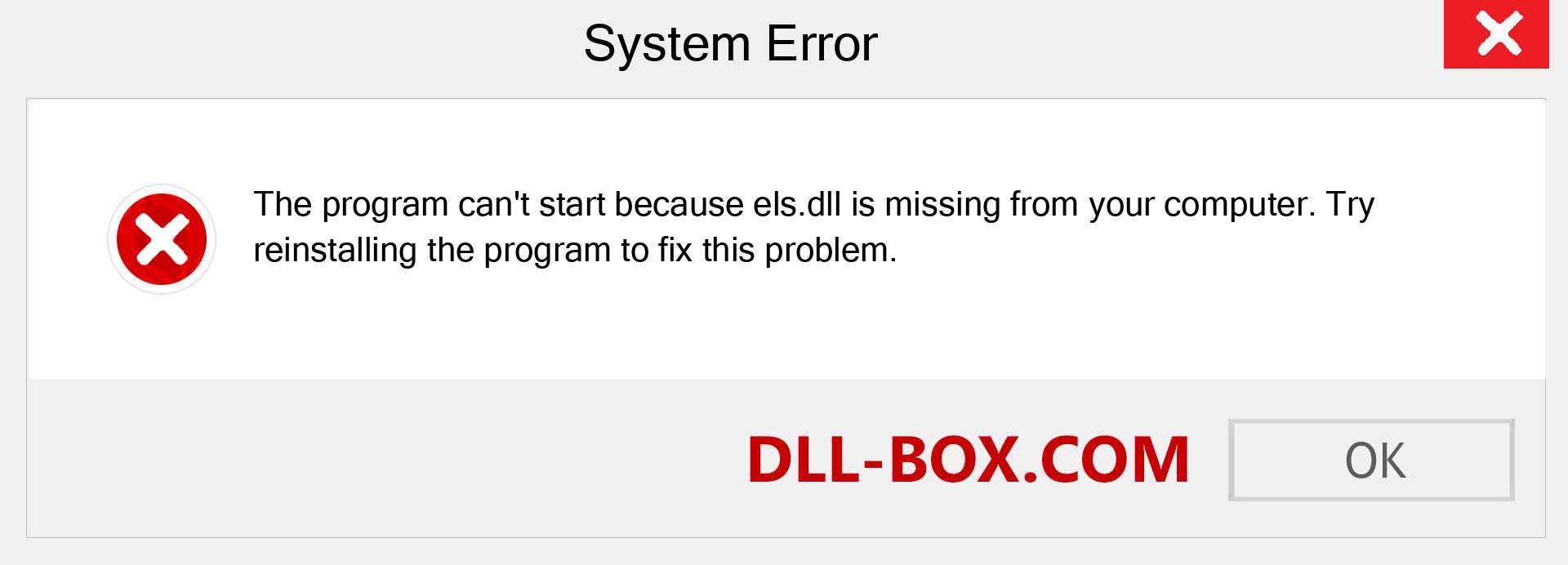  els.dll file is missing?. Download for Windows 7, 8, 10 - Fix  els dll Missing Error on Windows, photos, images